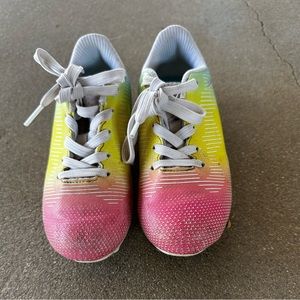 Colorful girls soccer cleats